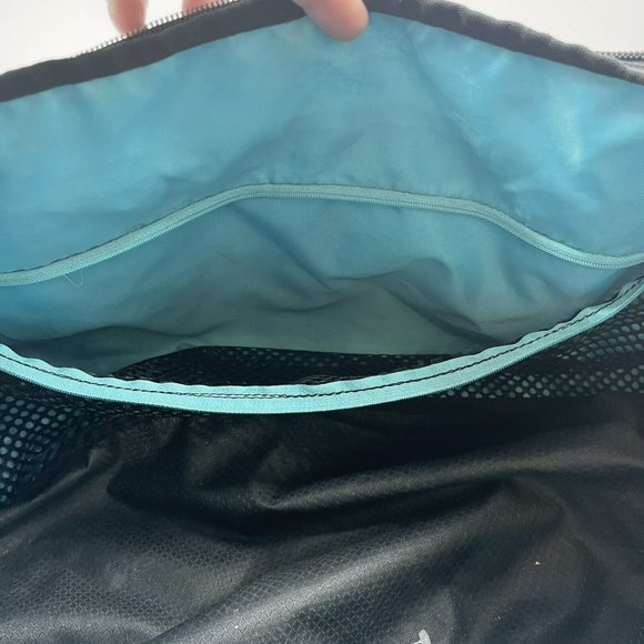 Adidas Squad III Duffel Medium Gym Bag Gray Black Nylon Turquois Interior - Picture 12 of 13